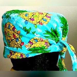 Pineapple Christmas Adjustable Scrub Cap